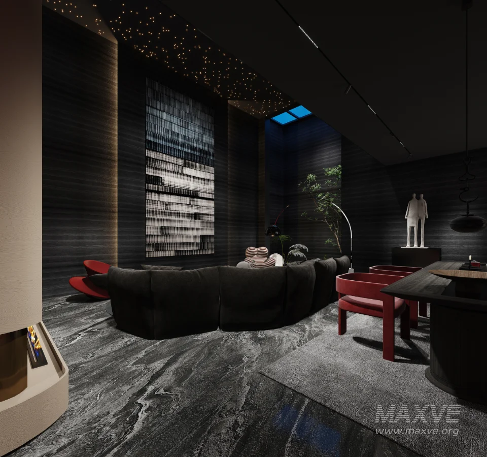 Modern villa living room and dining room interior - Image 2