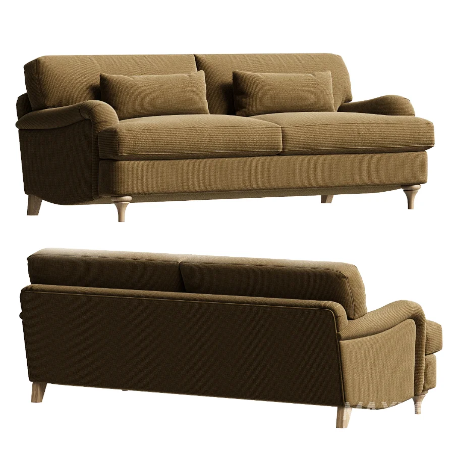 Daphnis Oatmeal Fabric Sofa 3 Seater - Image 3