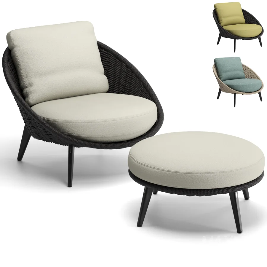 Lido Cord Outdoor Lounge Armchair - Image 1