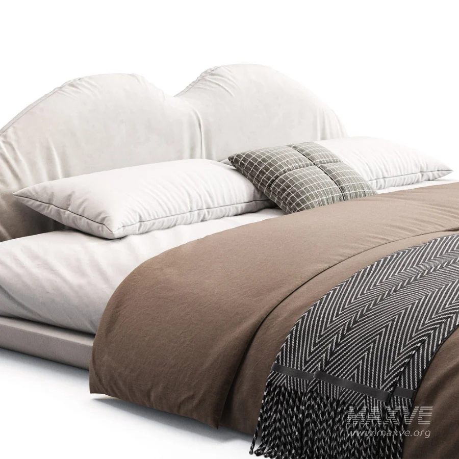 Eady Brown Technical Fabric Modern Floating Bed - Image 3