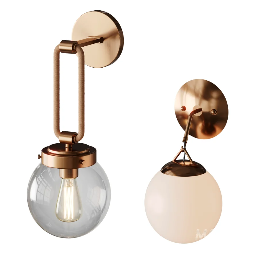 Hooked Globe And Coastal Cottage Rope Globe Sconce - Image 2