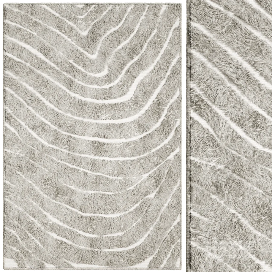 Modern Abstract Wool Wave Rug - Image 1