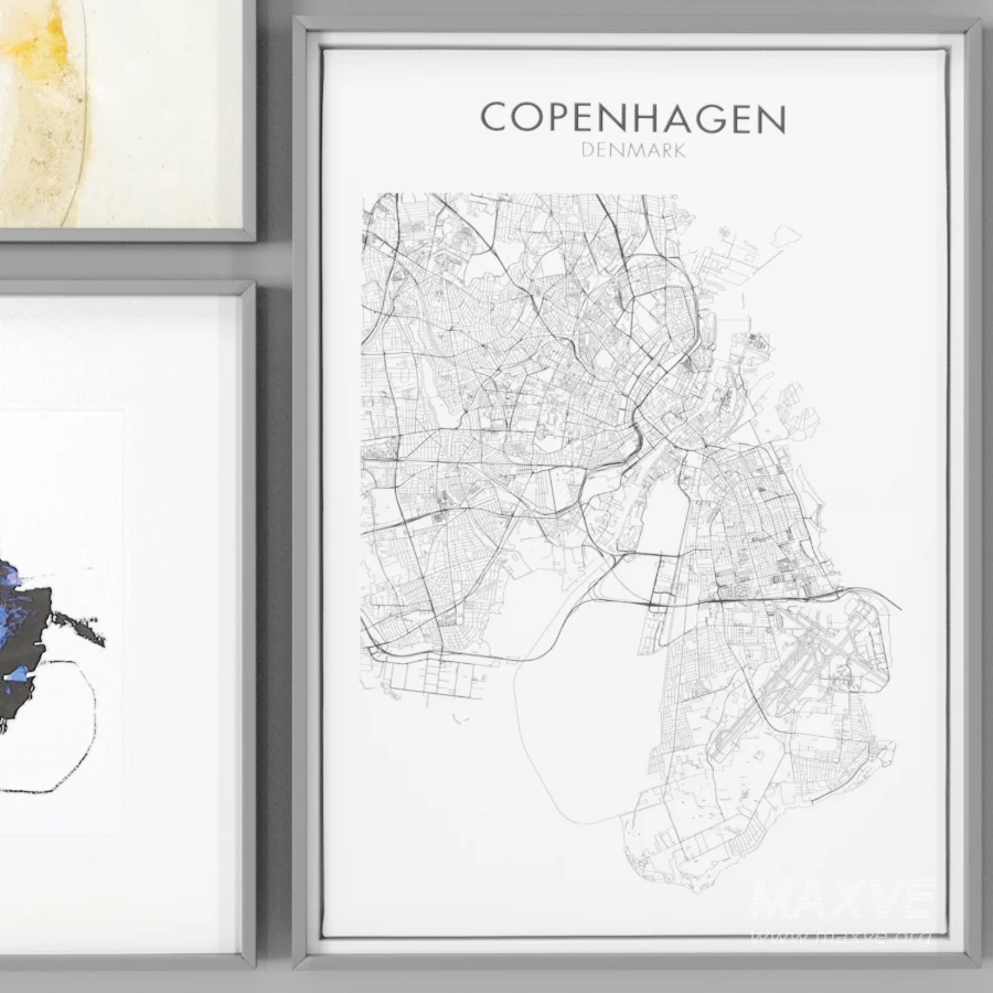 D176 Copenhagen Map By Daydream And Synergy Painting - Image 4