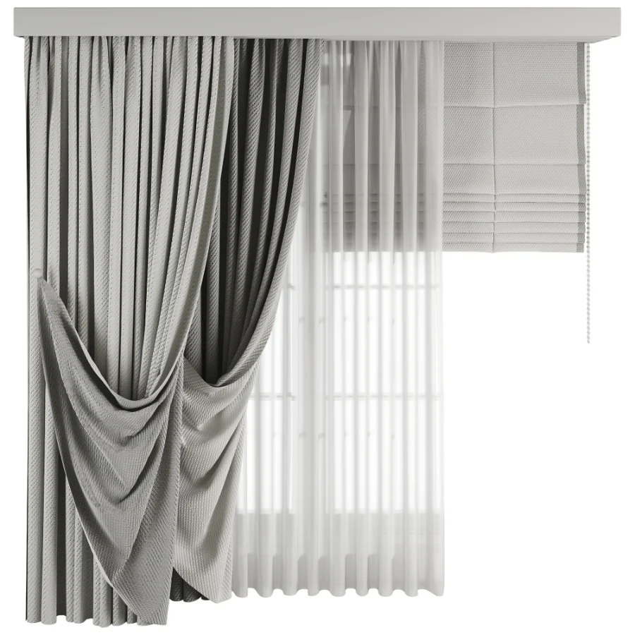 Silk and Cotton Curtain Set 101 - Image 1
