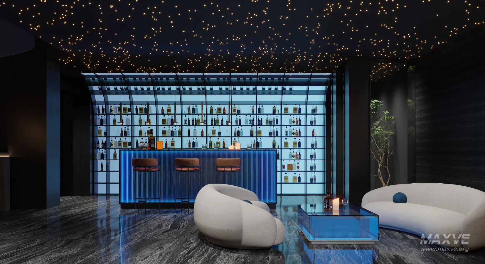 Modern villa living room and dining room interior - Image 9