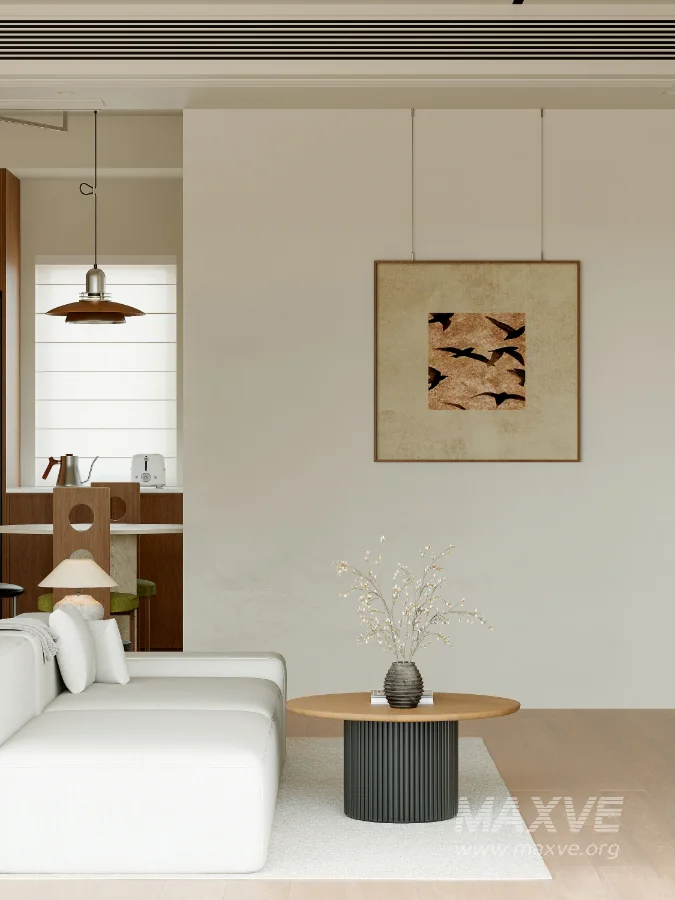 Modern living room and dining room bedroom interior scene - Image 7