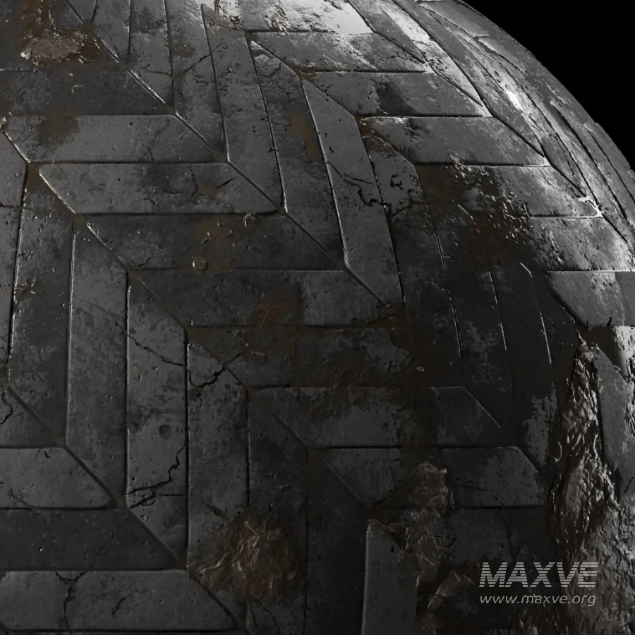 D289 Wet Pavement by mud – Seamless Pbr 4k - Image 4