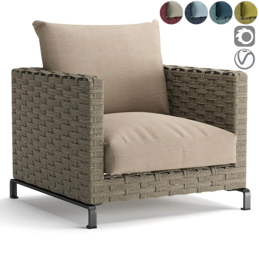 Ray Outdoor Fabric Armchair - Image 6