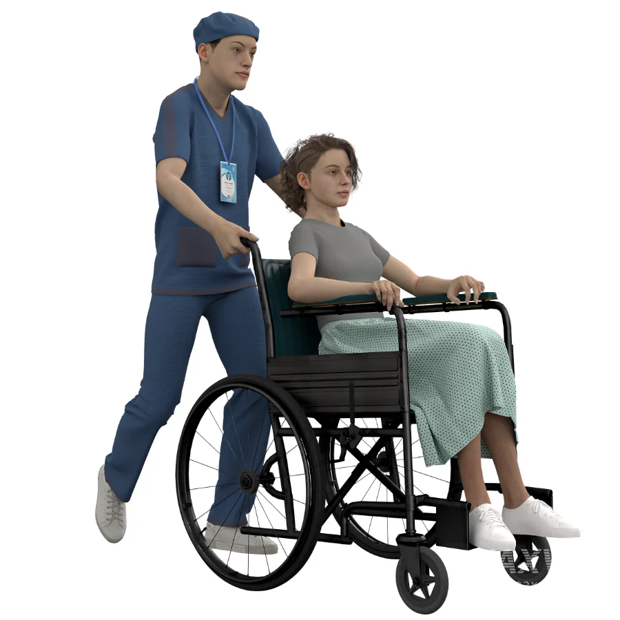 Nurse With a Patient in a Wheelchair - Image 4