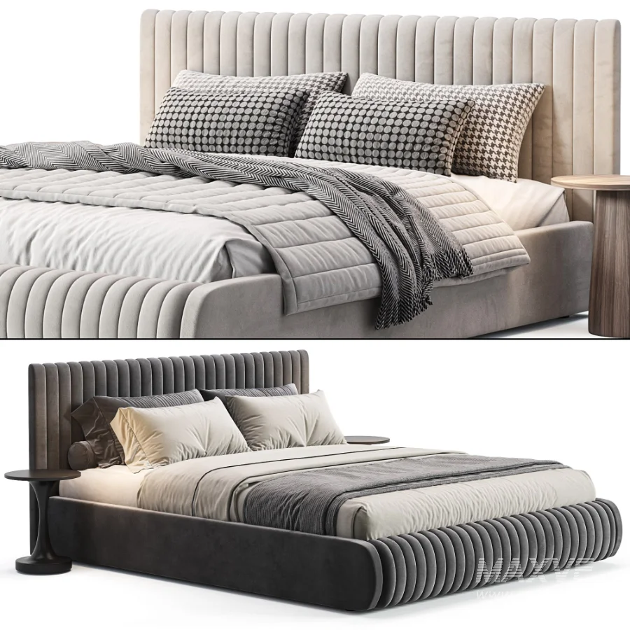 Isley Fabric Stripe Pattern Bed - Image 6