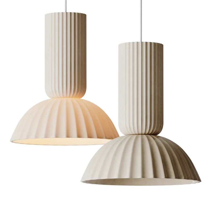 Jeanne Fluted White Porcelain Dome Pendant Light - Image 1