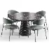 Damato Sand Velvet Dining Chair and Taza Round Marble Dining Table - Thumbnail 4