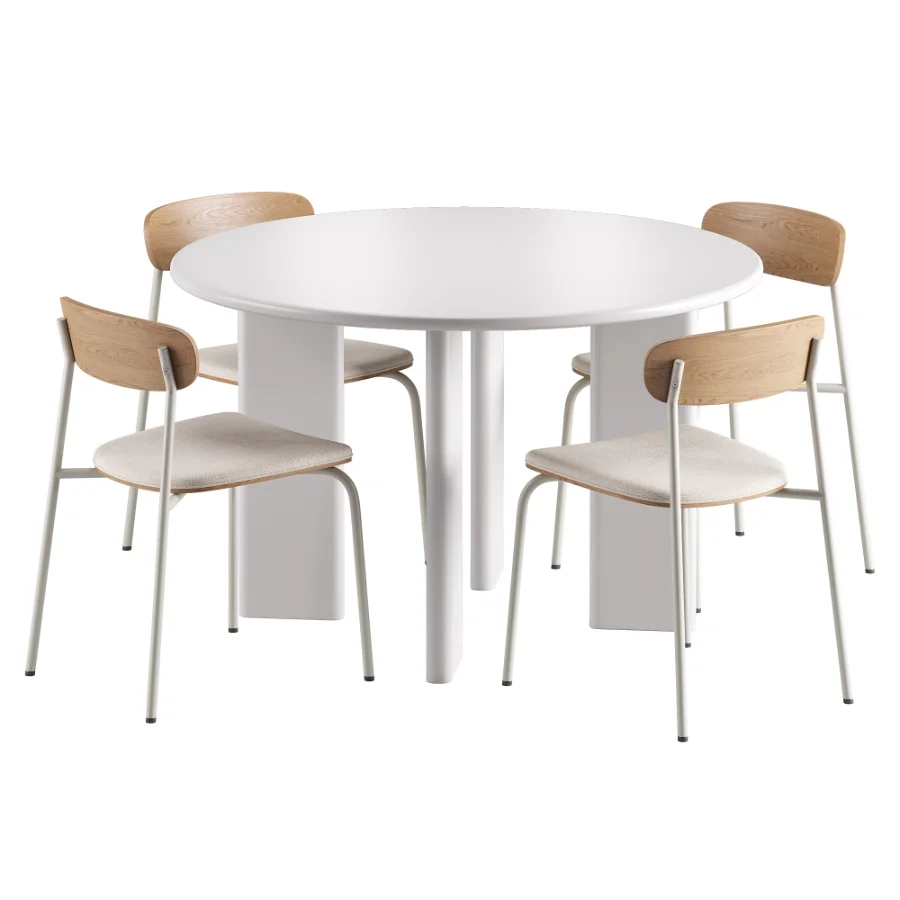Cove Fabric Dining Chair and Mara Round Dining Table - Image 1