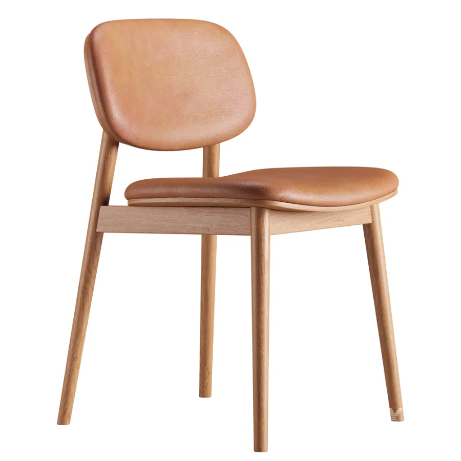 Lando Leather Dining Chair and Oia White Marble Dining Table - Image 3