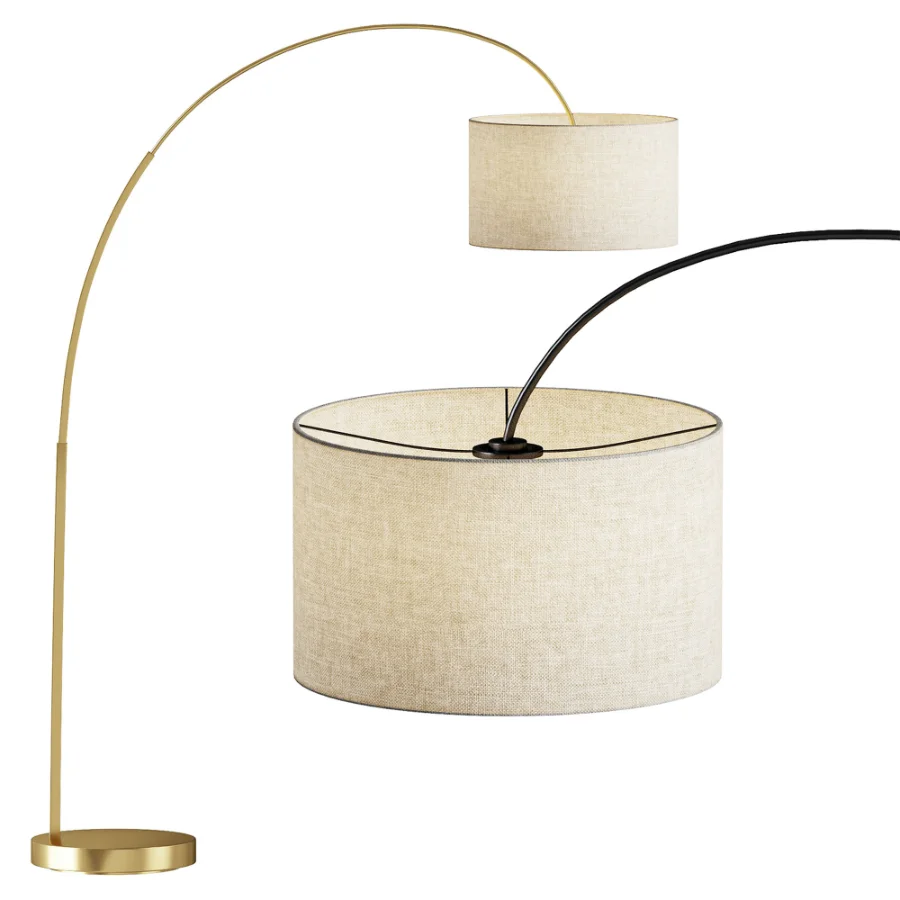 Overarching Linen Shade Floor Lamp - Image 1