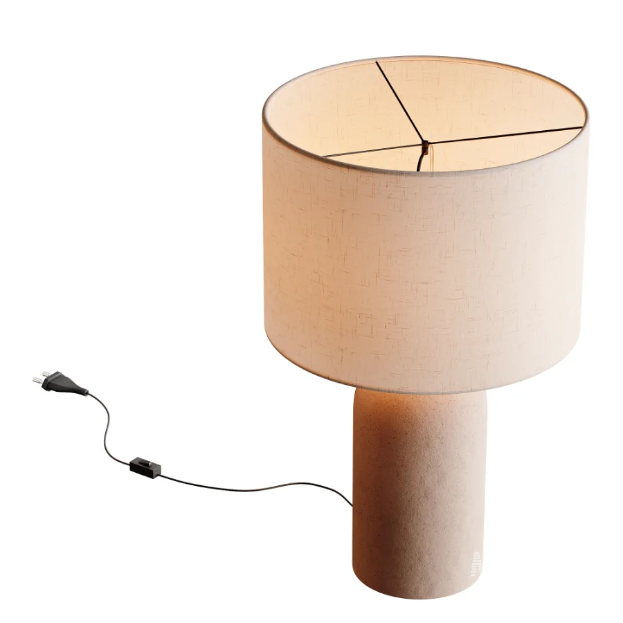 Emna Concrete and Linen Table Lamp - Image 7