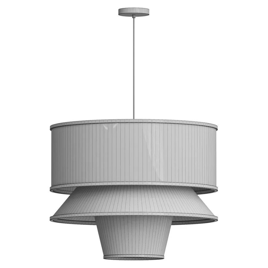 Bruna Walnut Wood and Linen Pendant Light - Image 3