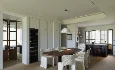Modern living room and dining room office room interior scene - Thumbnail 1