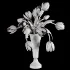 Ivory Tulips in Brass Vase - Thumbnail 5