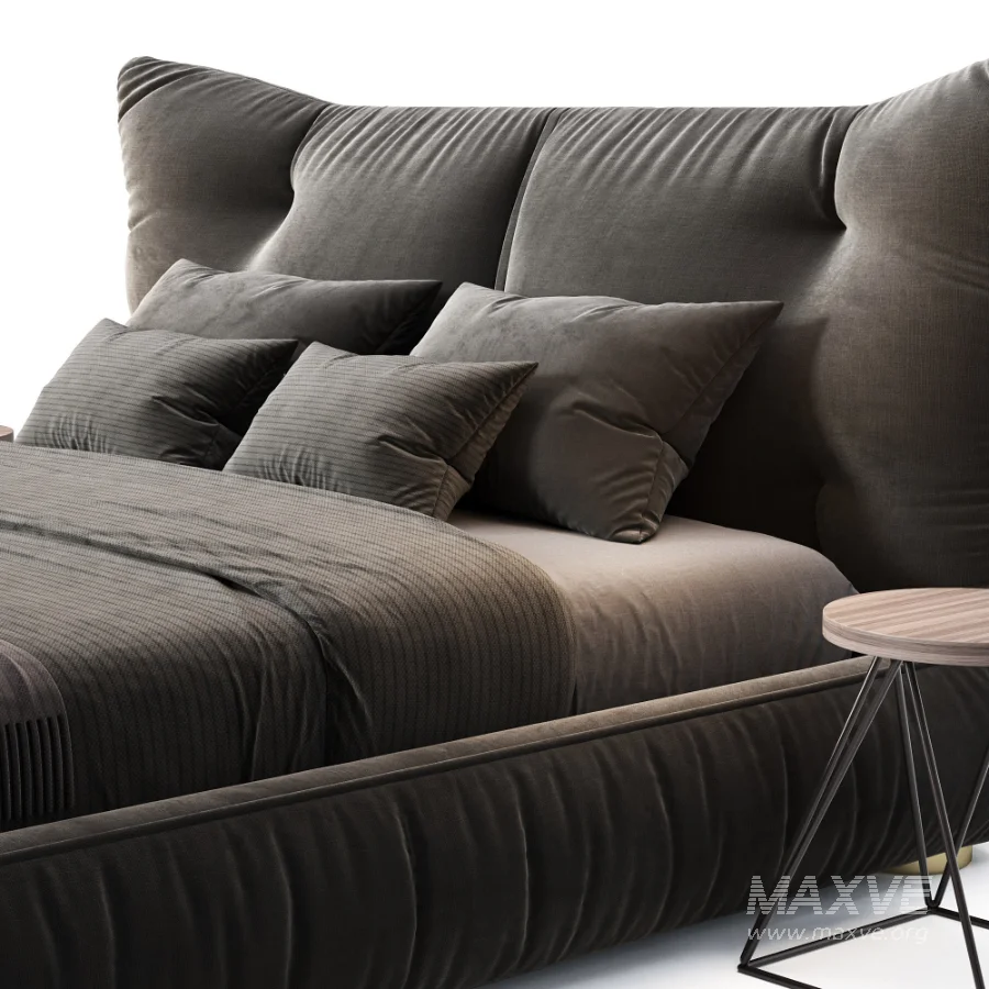 Euroa Suede Fabric Wide Upholstered Headboard Luxury Bed - Image 6