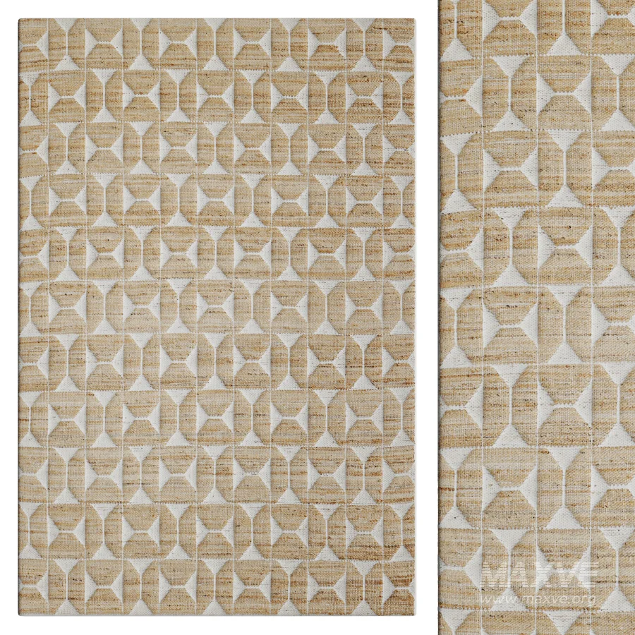 Elle Geometric Area Rug in Ivory - Image 1