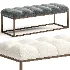 Edie Biscuit Tufted Bench In Brass - Thumbnail 7
