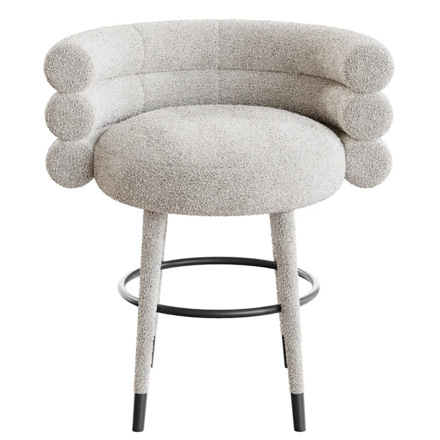 Betty Cream Velvet Counter Stool - Image 2