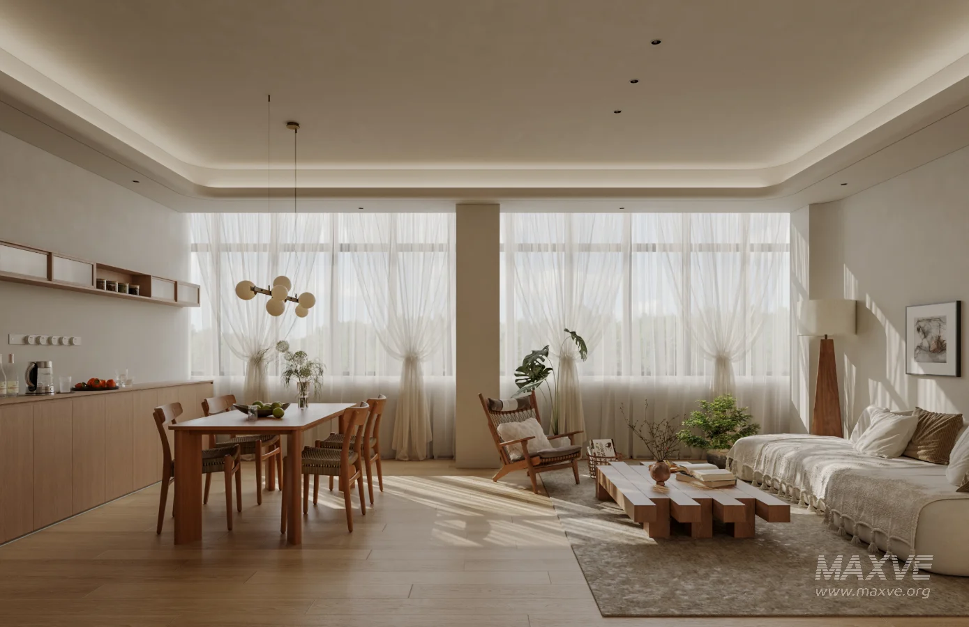 Modern living and dining room bedroom - Image 1