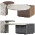 Oraine Travertine Coffee Table Set - Thumbnail 3