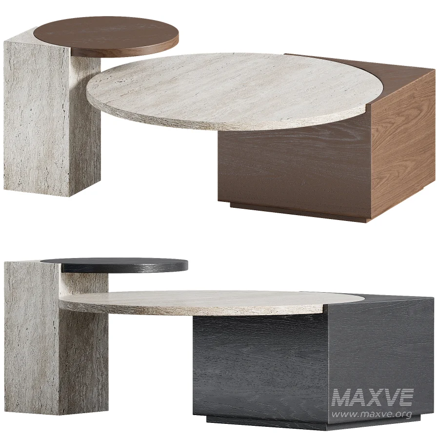 Oraine Travertine Coffee Table Set - Image 3