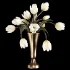 Ivory Tulips in Brass Vase - Thumbnail 4
