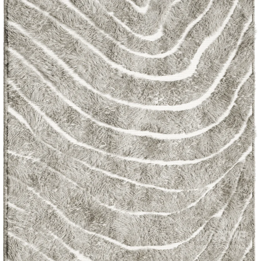 Modern Abstract Wool Wave Rug - Image 5