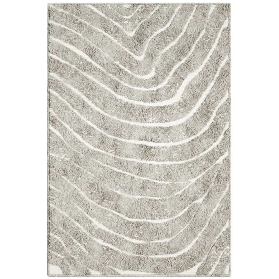 Modern Abstract Wool Wave Rug - Image 3