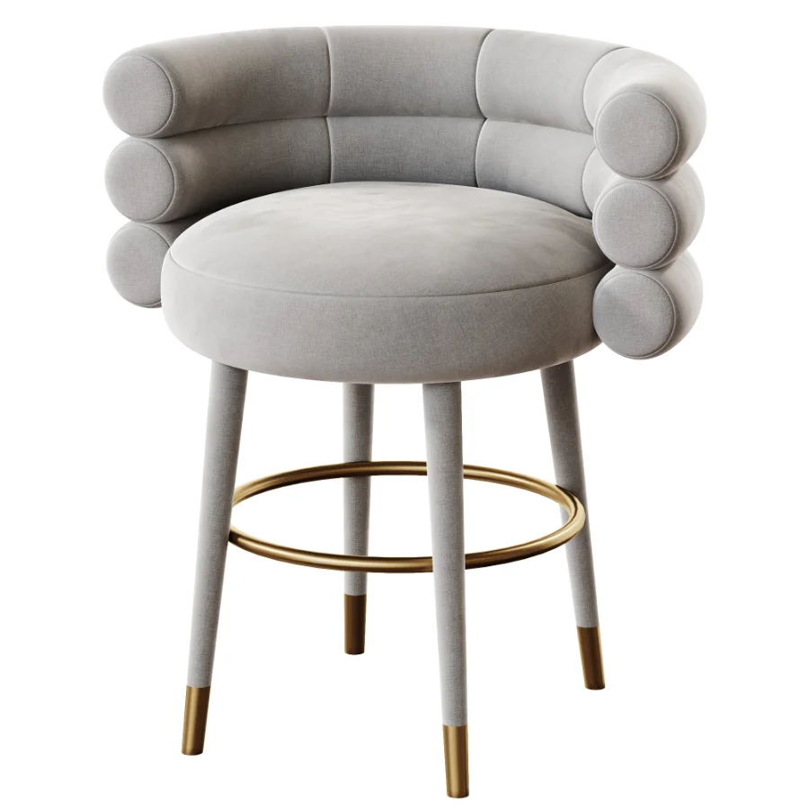 Betty Cream Velvet Counter Stool - Image 3