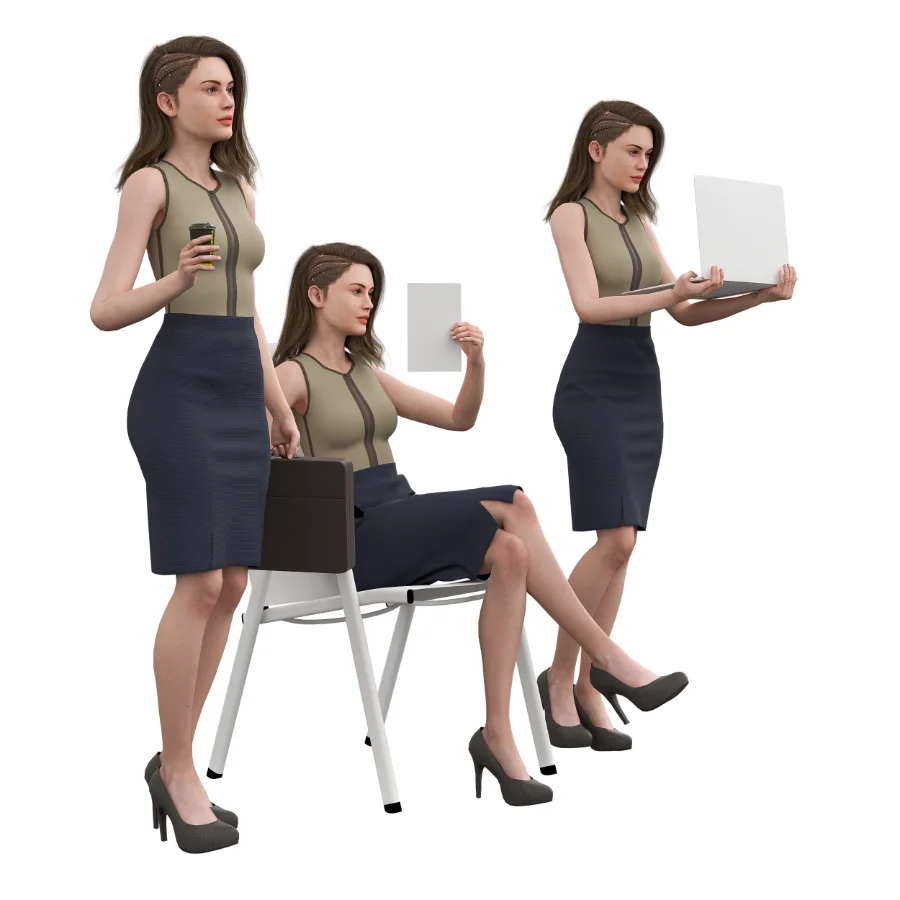 Woman Businessin 3 poses - Image 2