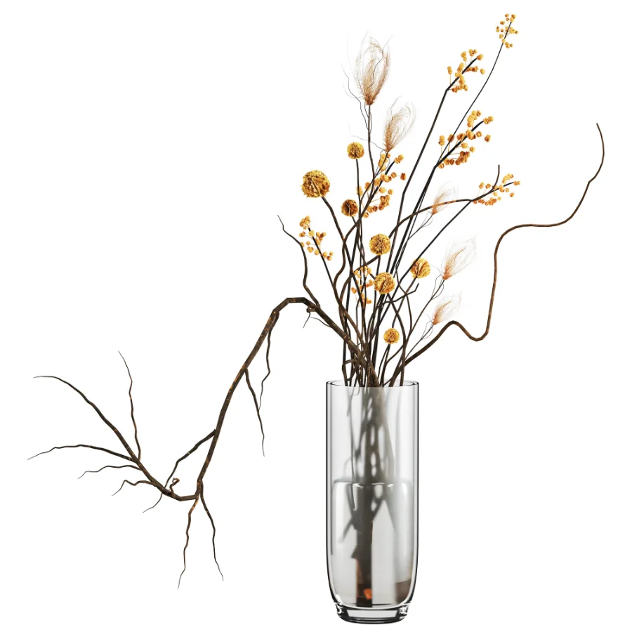 Yellow flowers in vase - Image 1