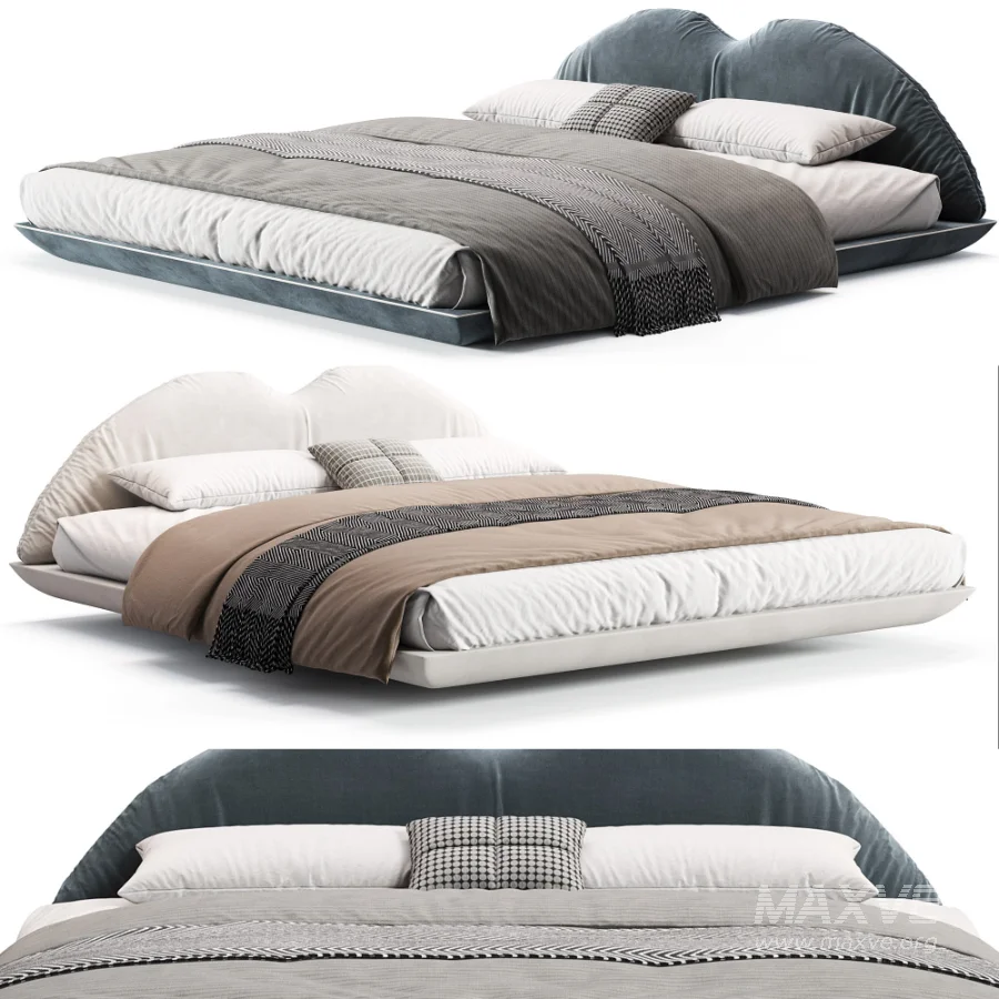 Eady Brown Technical Fabric Modern Floating Bed - Image 2