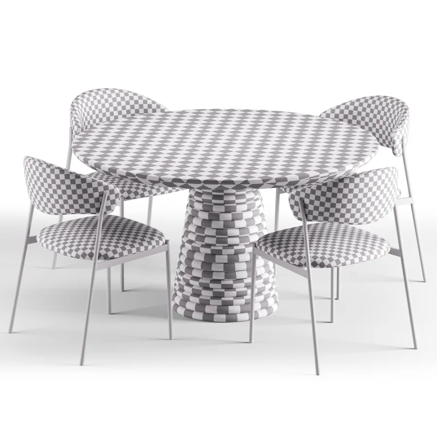 Damato Sand Velvet Dining Chair and Taza Round Marble Dining Table - Image 8