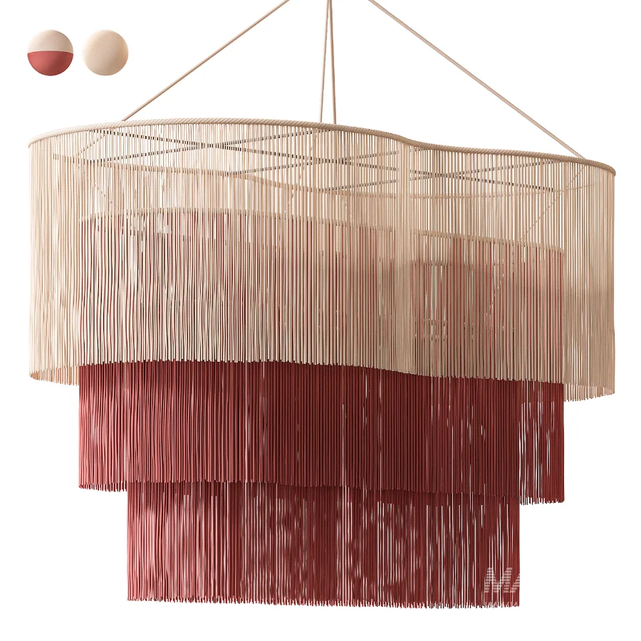 Merida 3-Level Mexican Handmade Tassel Chandelier - Image 1