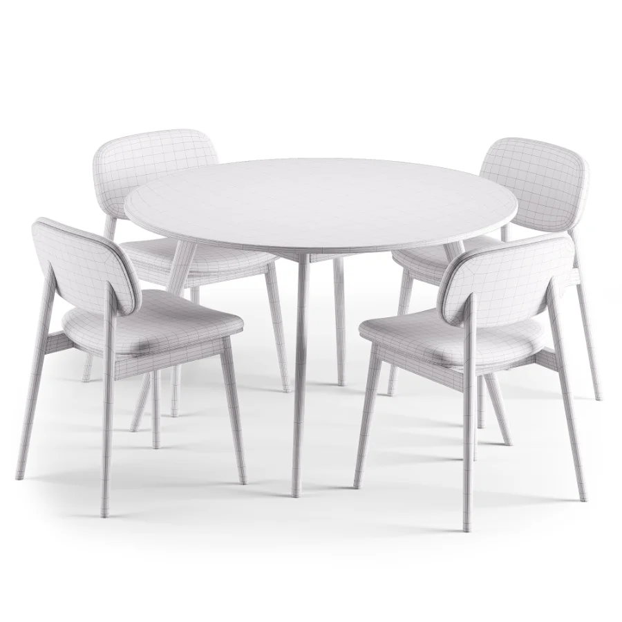 Lando Leather Dining Chair and Oia White Marble Dining Table - Image 8