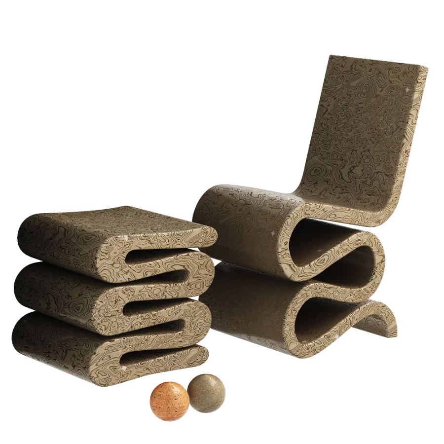 Wiggle Side Chair and Stool - Image 1