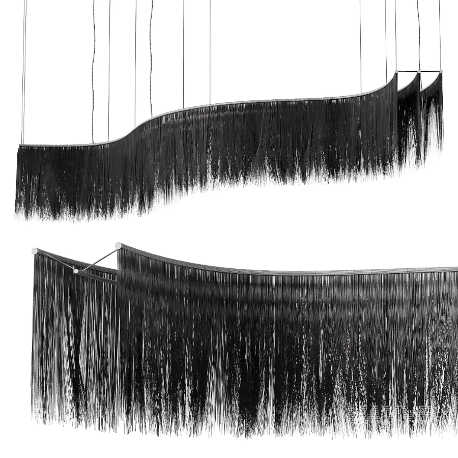 Japandi Style Wavy Rattan Pendant Light - Image 5