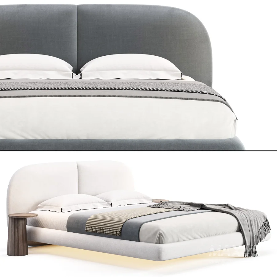 Garan Velvet Modern Floating Bed by Casaspace - Image 1