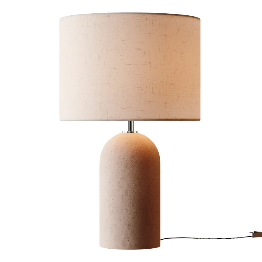 Emna Concrete and Linen Table Lamp - Image 1