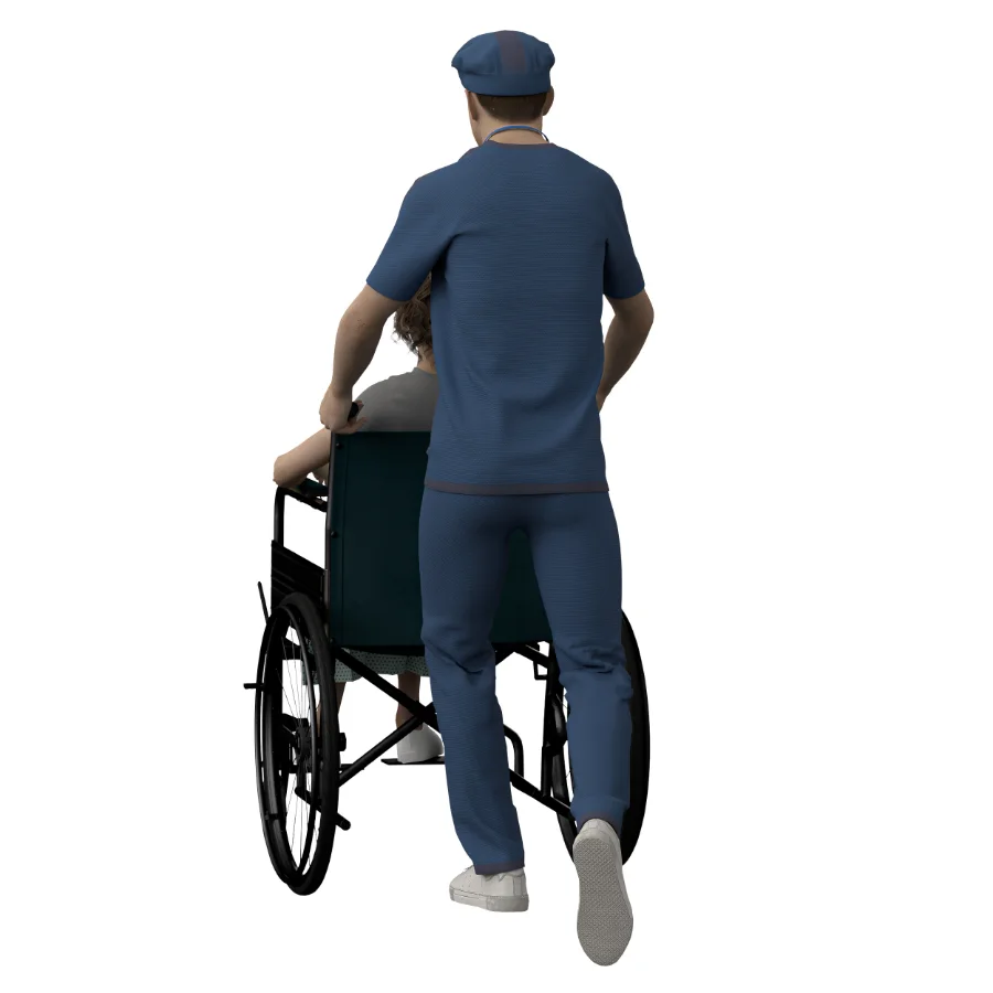 Nurse With a Patient in a Wheelchair - Image 1
