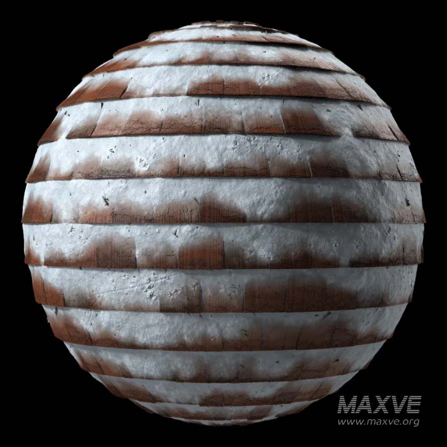 D262 Wood Roofing by Snow – Sbsar Seamless PBR 4k - Image 4