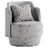 Baltimore beige ribbed velour swivel chair - Thumbnail 5
