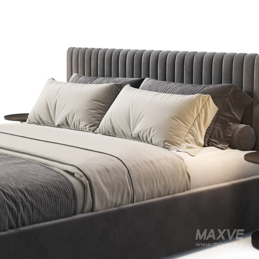 Isley Fabric Stripe Pattern Bed - Image 2