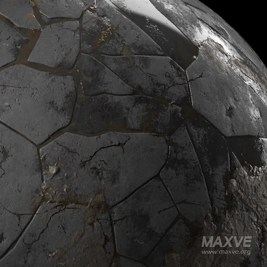 D289 Wet Pavement by mud – Seamless Pbr 4k - Image 2