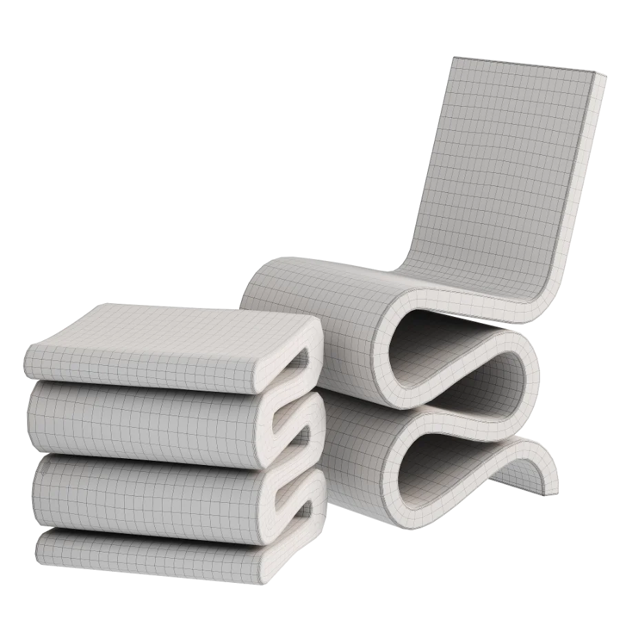 Wiggle Side Chair and Stool - Image 4